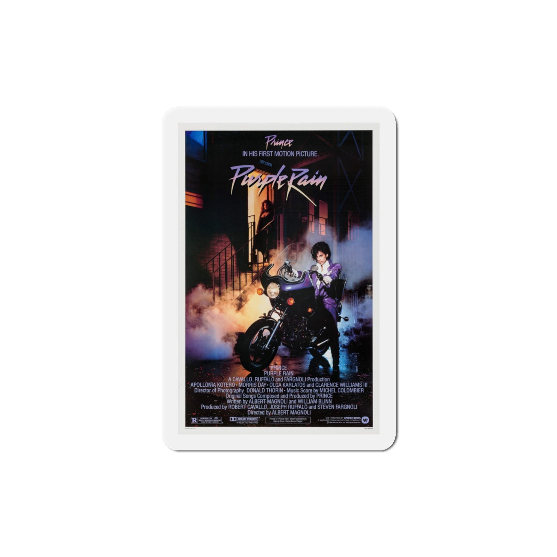 Purple Rain 1984 Movie Poster Die-Cut Magnet-3" x 3"-The Sticker Space