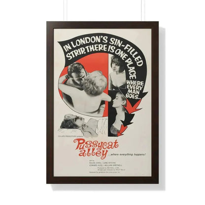 PUSSYCAT ALLEY 1965 - Framed Movie Poster 20" x 30" Walnut - The Sticker Space