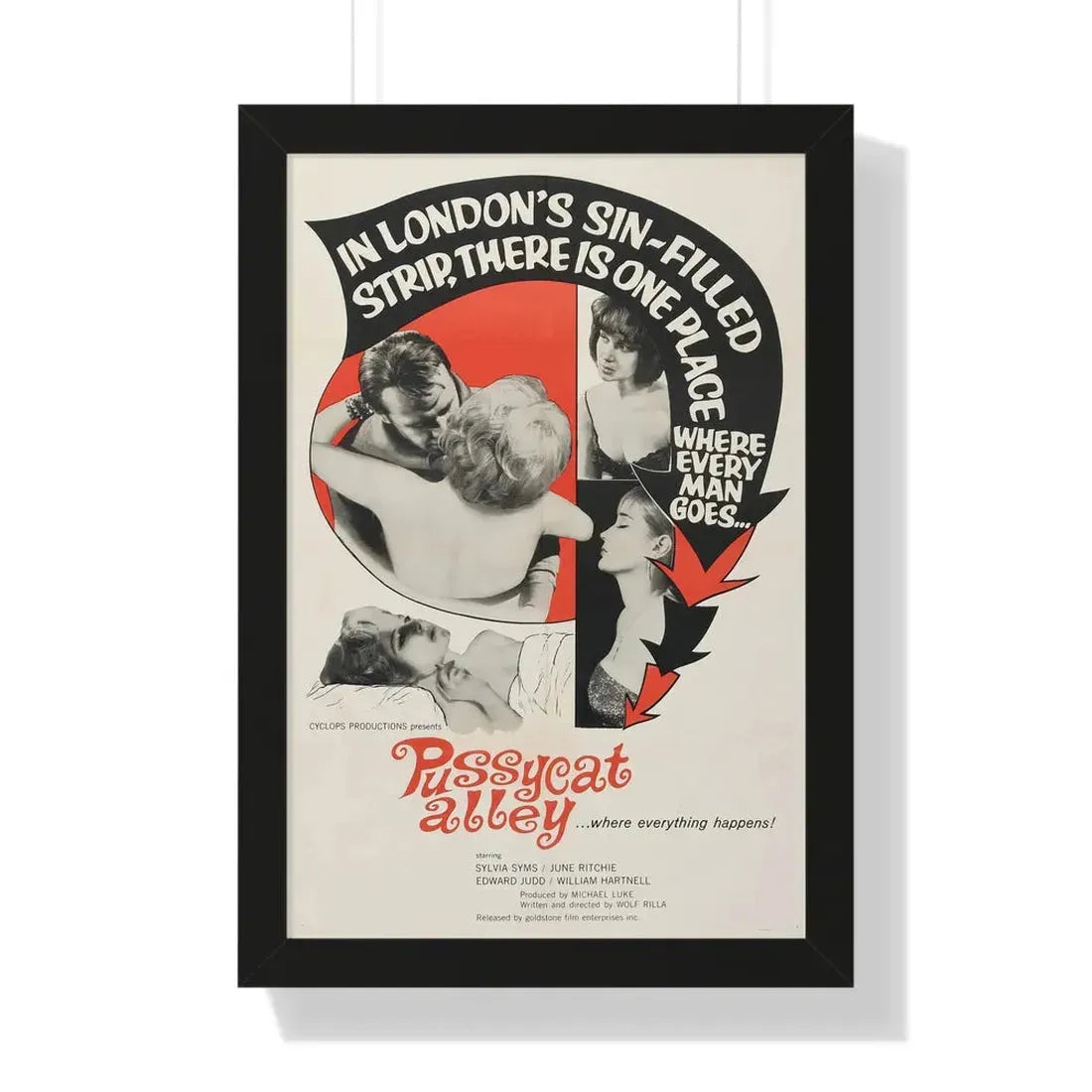 PUSSYCAT ALLEY 1965 - Framed Movie Poster - The Sticker Space