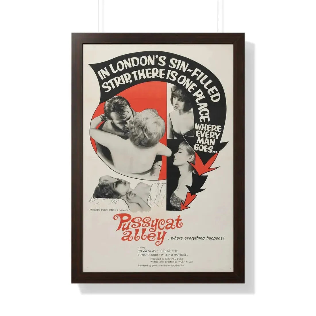 PUSSYCAT ALLEY 1965 - Framed Movie Poster - The Sticker Space