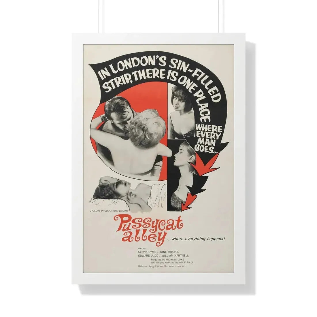 PUSSYCAT ALLEY 1965 - Framed Movie Poster - The Sticker Space