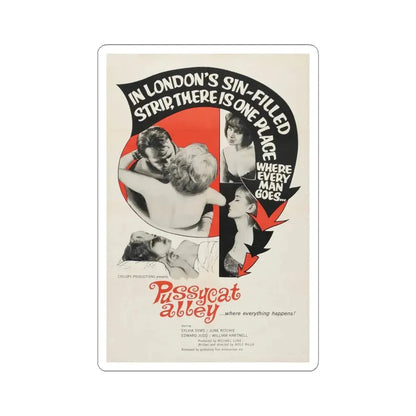 PUSSYCAT ALLEY 1965 Movie Poster - STICKER Vinyl Kiss-Cut Decal 6 Inch White - The Sticker Space