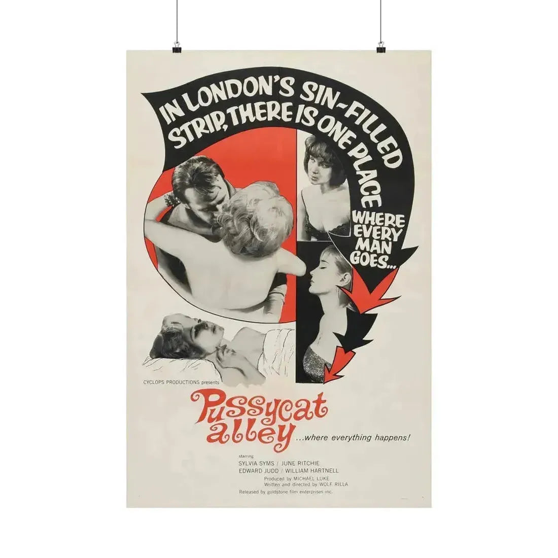 PUSSYCAT ALLEY 1965 - Paper Movie Poster 24″ x 36″ Matte - The Sticker Space