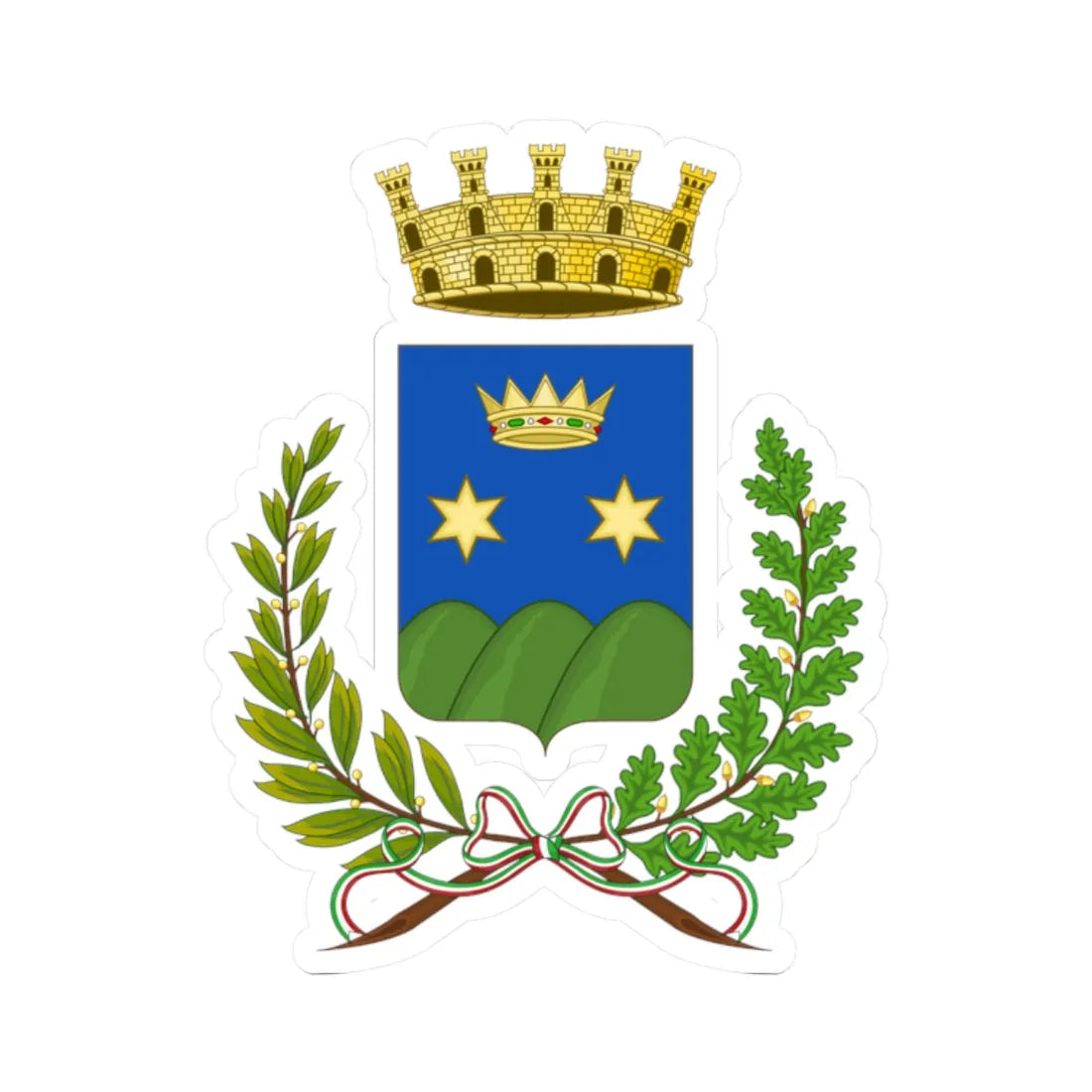 Putignano-Stemma (Italy) (Coat of Arms) STICKER Vinyl Kiss-Cut Decal 2 Inch White - The Sticker Space