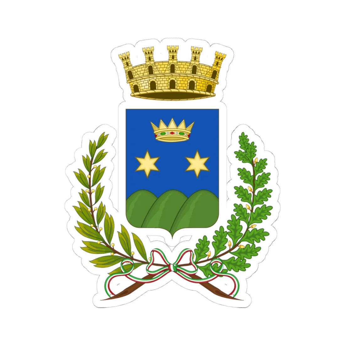 Putignano-Stemma (Italy) (Coat of Arms) STICKER Vinyl Kiss-Cut Decal 4 Inch White - The Sticker Space