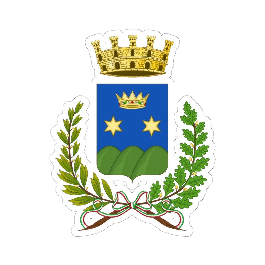 Putignano-Stemma (Italy) (Coat of Arms) STICKER Vinyl Kiss-Cut Decal 6 Inch White - The Sticker Space