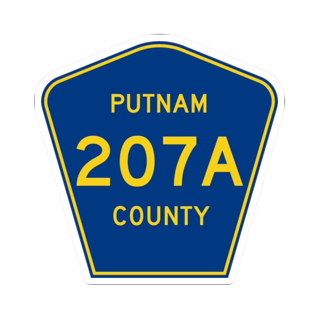 Putnam County 207A (Florida) (Road Sign) STICKER Vinyl Kiss-Cut Decal 2 Inch White - The Sticker Space