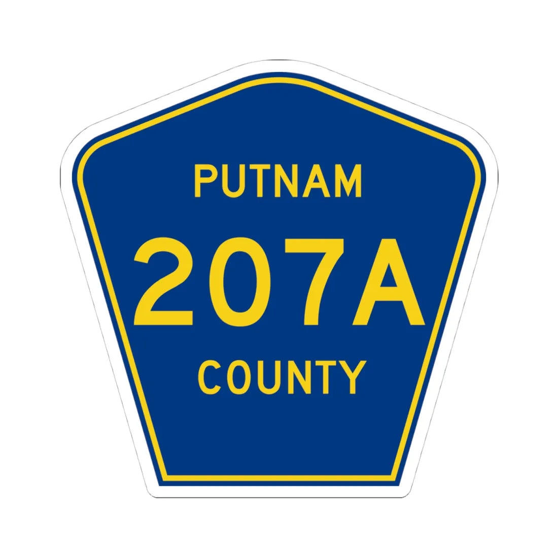 Putnam County 207A (Florida) (Road Sign) STICKER Vinyl Kiss-Cut Decal 4 Inch White - The Sticker Space