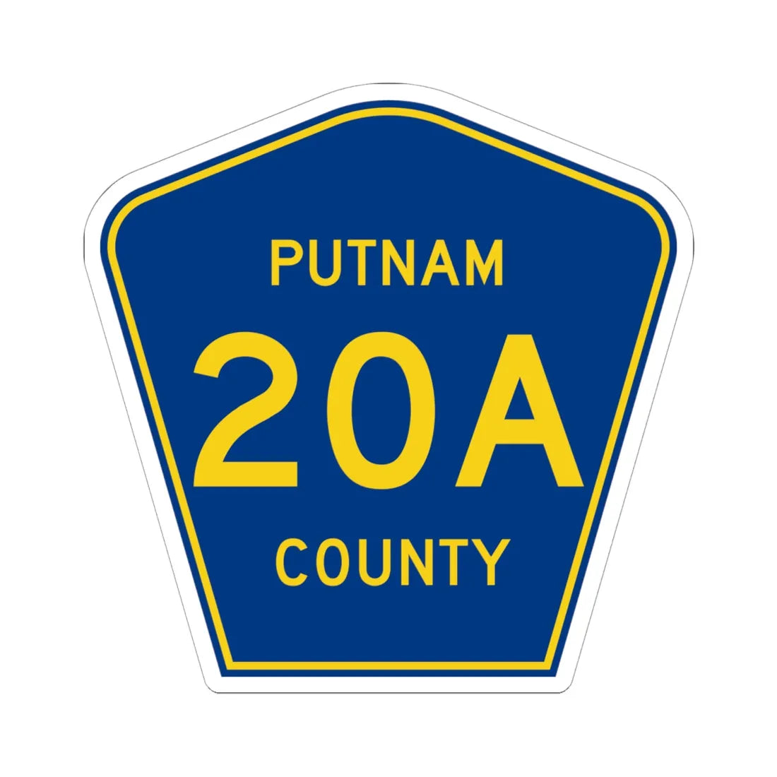 Putnam County 20A (Florida) (Road Sign) STICKER Vinyl Kiss-Cut Decal 6 Inch White - The Sticker Space