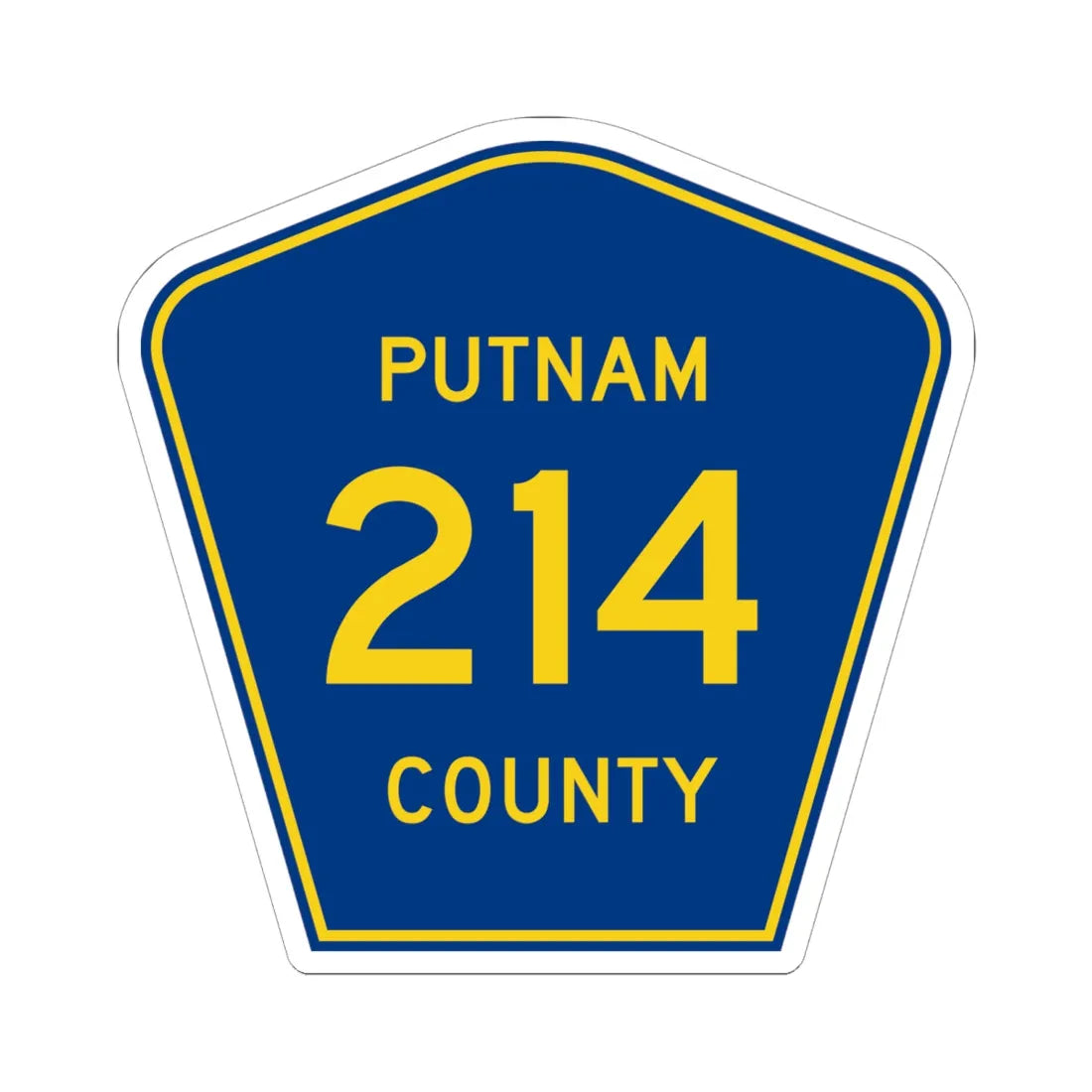 Putnam County 214 (Florida) (Road Sign) STICKER Vinyl Kiss-Cut Decal 6 Inch White - The Sticker Space