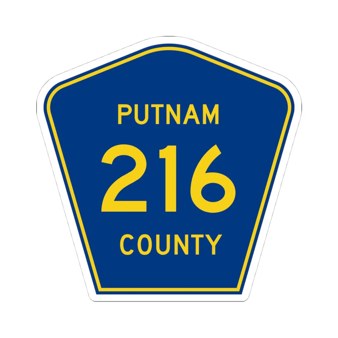 Putnam County 216 (Florida) (Road Sign) STICKER Vinyl Kiss-Cut Decal 4 Inch White - The Sticker Space