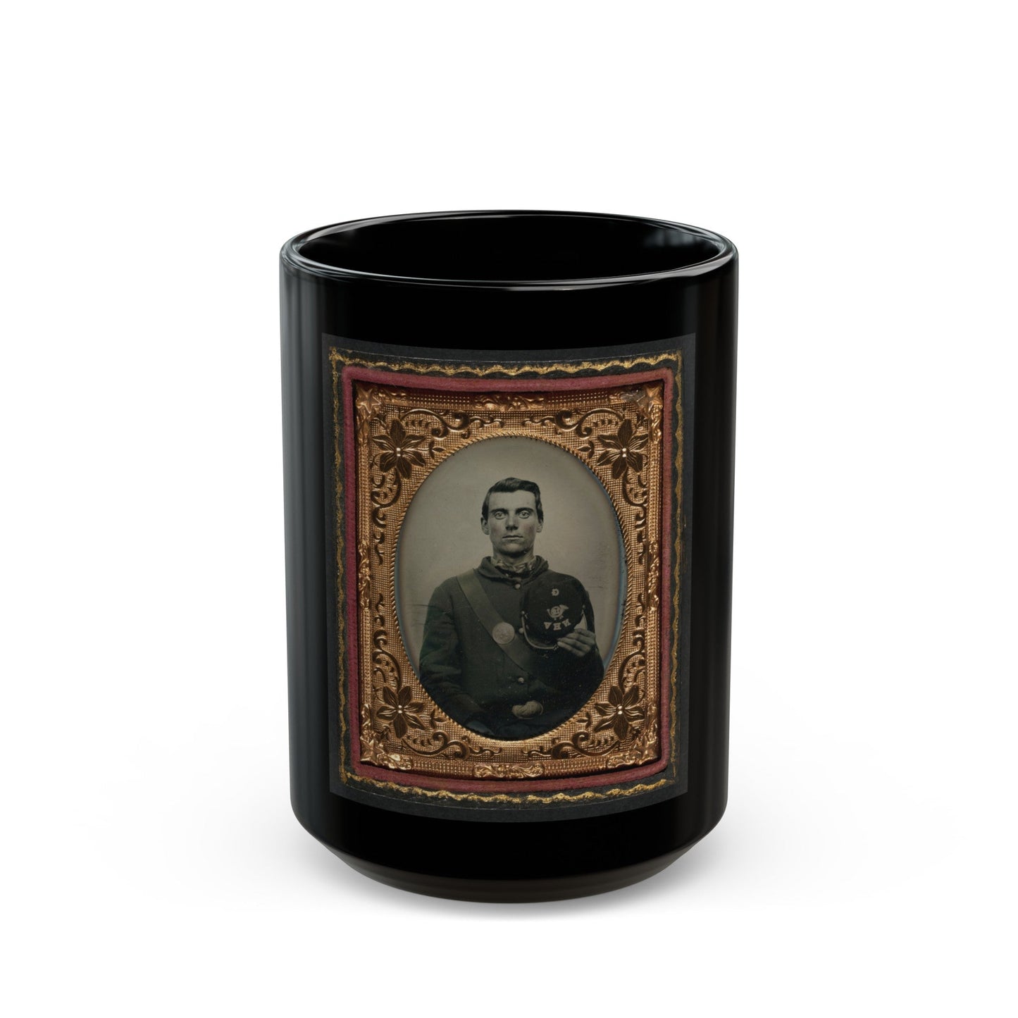 Pvt. Edward H. Clark Of Company G, 12th New Hampshire Volunteers (U.S. Civil War) Black Coffee Mug-15oz-The Sticker Space