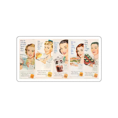 Pyrex 1940s ads (Magazine Illustration) STICKER Vinyl Die-Cut Decal White Die-Cut 2 Inch - The Sticker Space