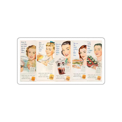Pyrex 1940s ads (Magazine Illustration) STICKER Vinyl Die-Cut Decal White Die-Cut 6 Inch - The Sticker Space