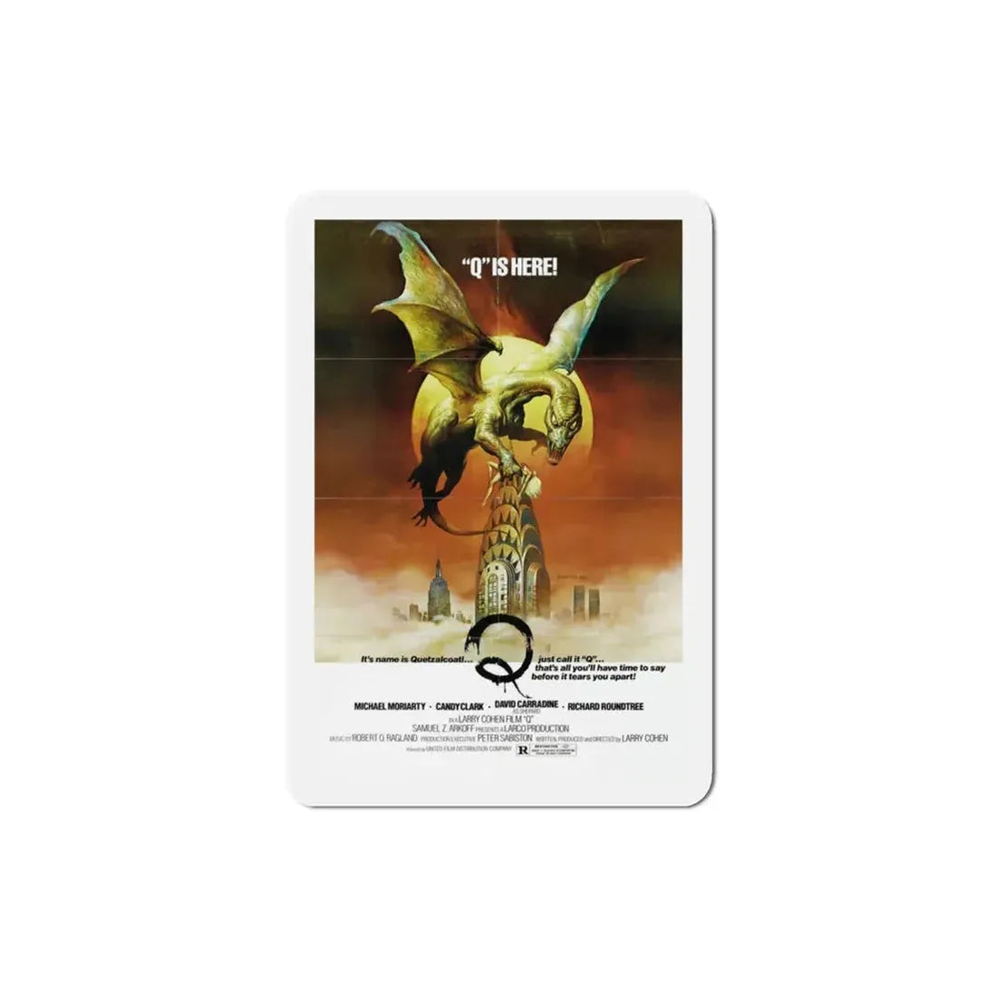 Q 1982 Movie Poster Refrigerator Magnet 3 Inch - The Sticker Space