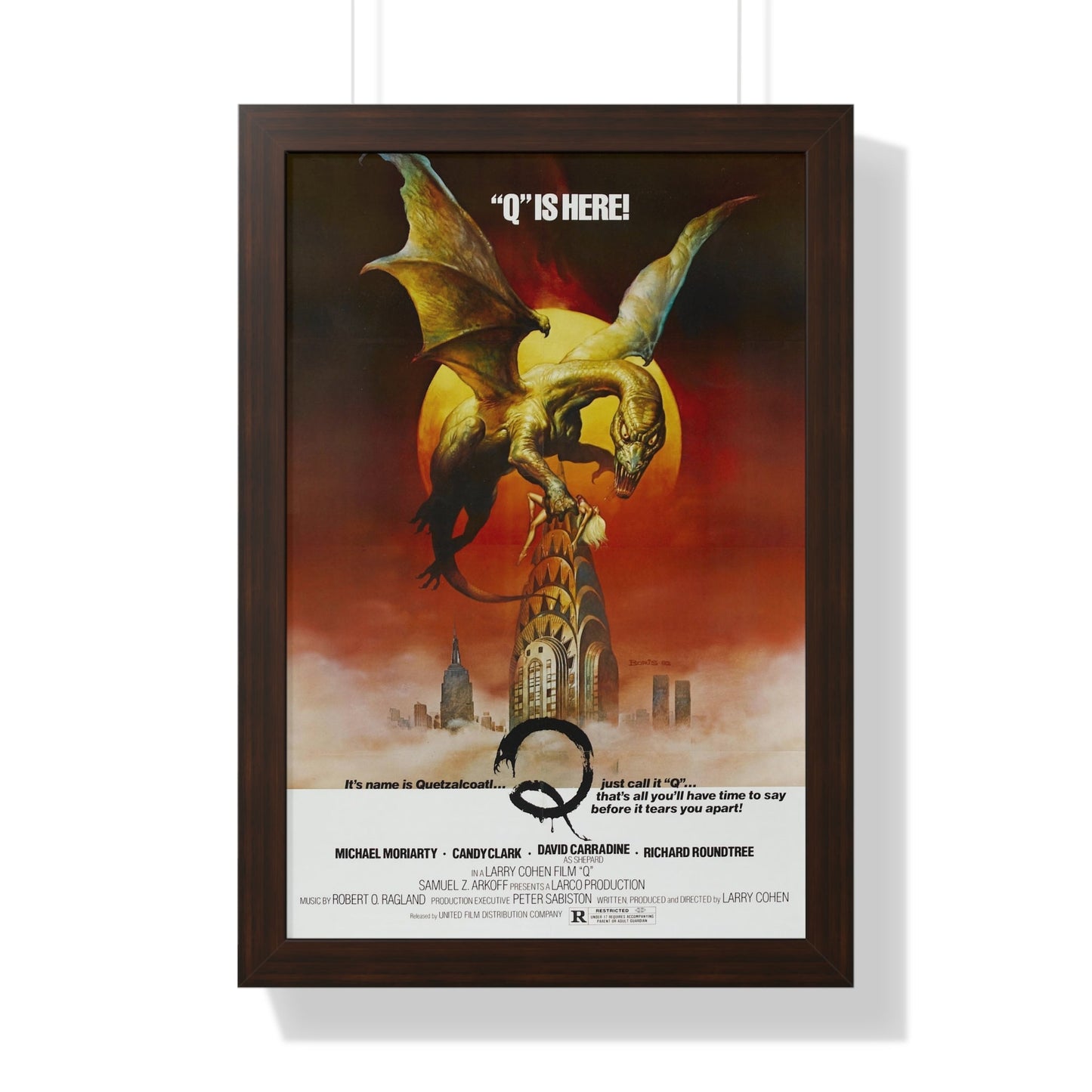 Q THE WINGED SERPENT 1982 - Framed Movie Poster-16″ x 24″-The Sticker Space