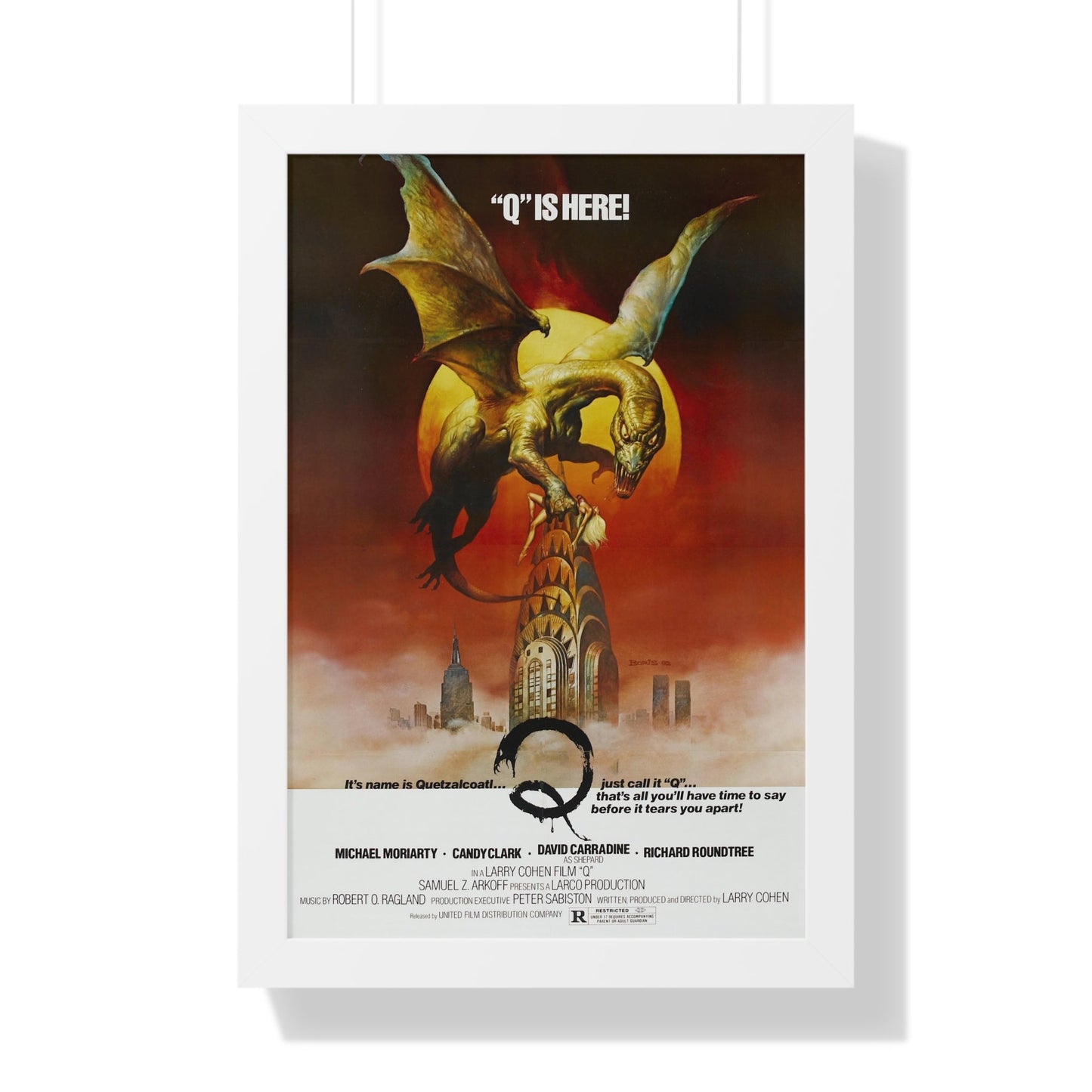 Q THE WINGED SERPENT 1982 - Framed Movie Poster-16″ x 24″-The Sticker Space