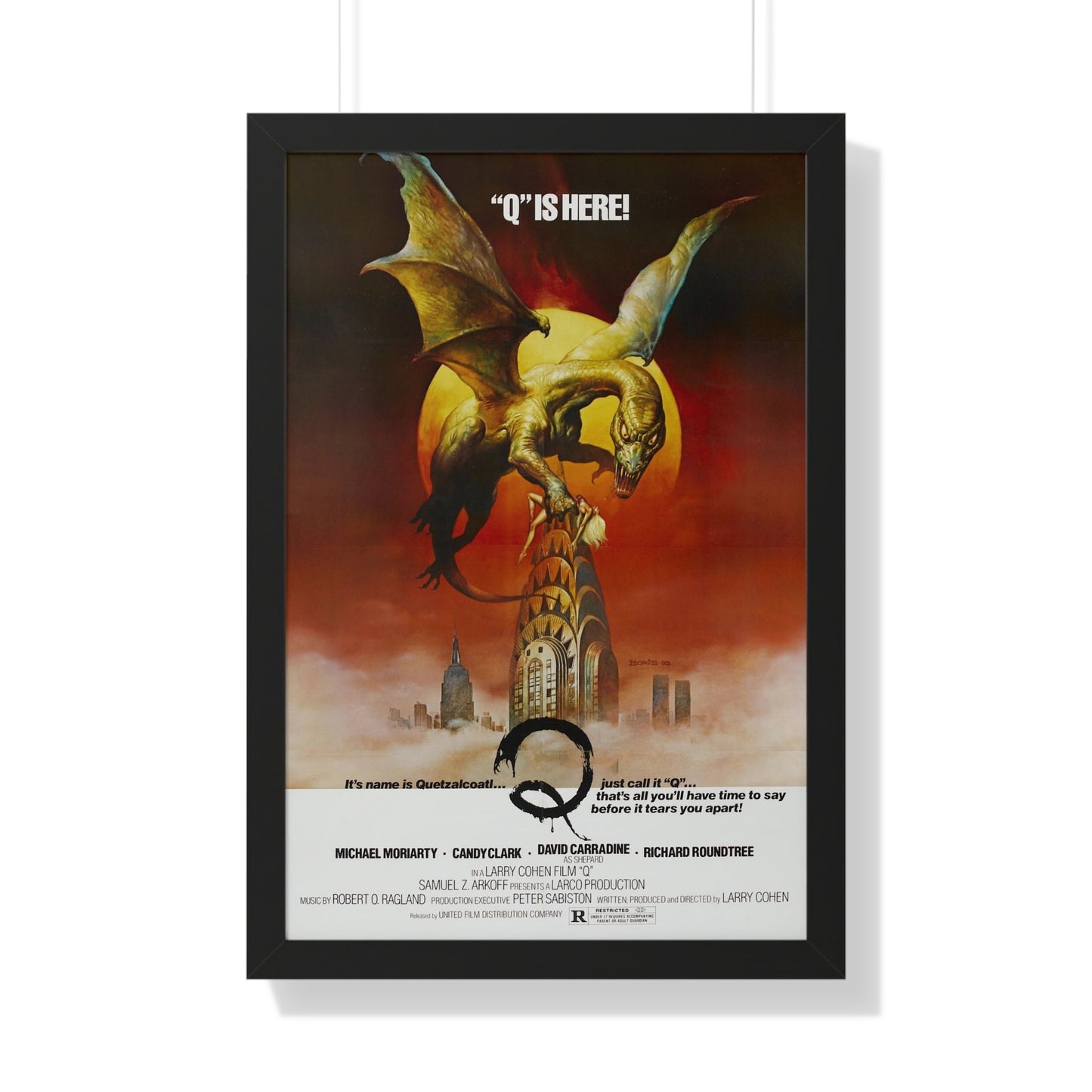 Q THE WINGED SERPENT 1982 - Framed Movie Poster-20" x 30"-The Sticker Space