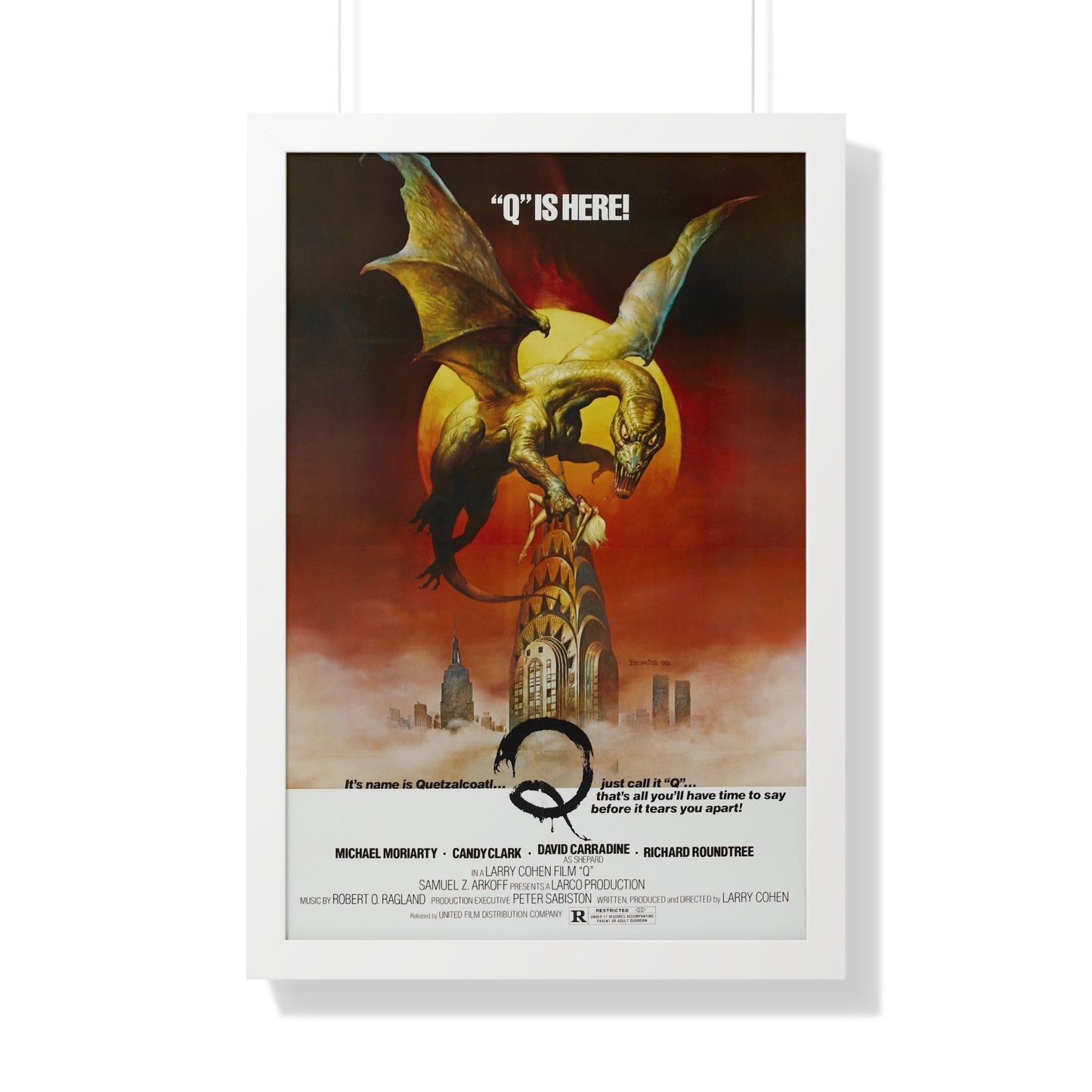 Q THE WINGED SERPENT 1982 - Framed Movie Poster-20" x 30"-The Sticker Space