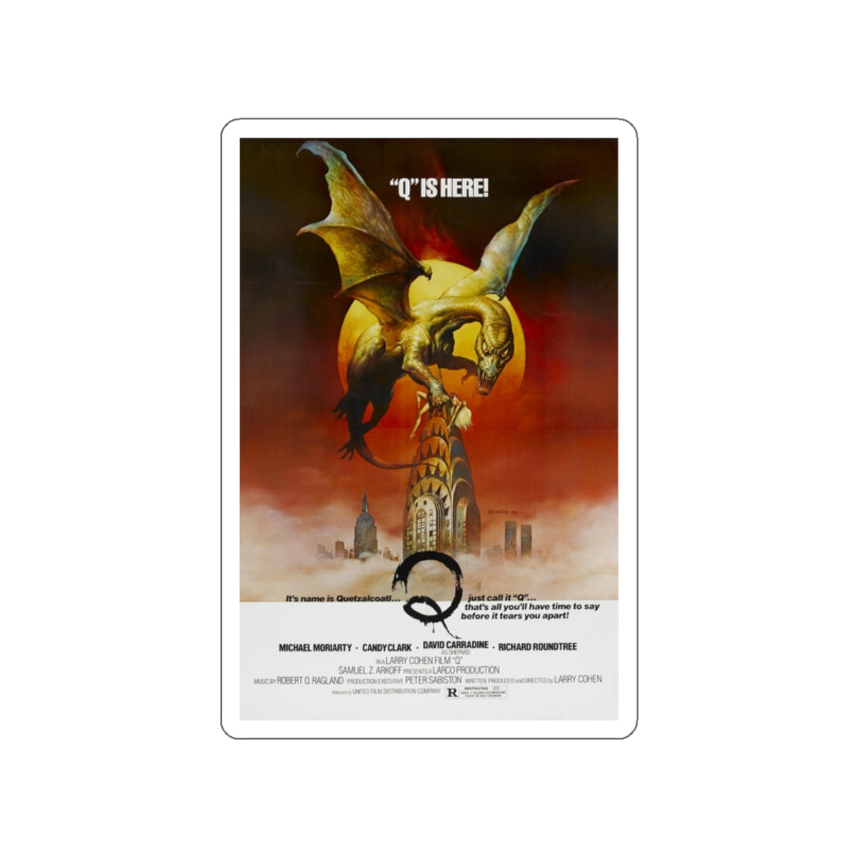 Q THE WINGED SERPENT 1982 Movie Poster STICKER Vinyl Die-Cut Decal-White-The Sticker Space