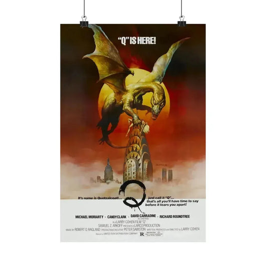 Q THE WINGED SERPENT 1982 - Paper Movie Poster 12″ x 18″ Matte - The Sticker Space