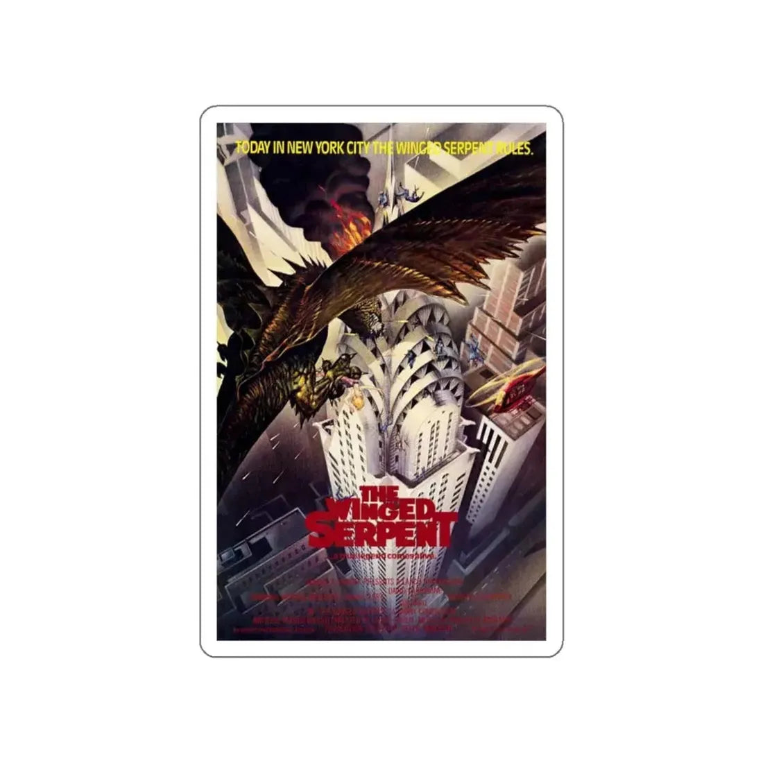 Q THE WINGED SERPENT (2) 1982 Movie Poster STICKER Vinyl Die-Cut Decal 4 Inch - The Sticker Space