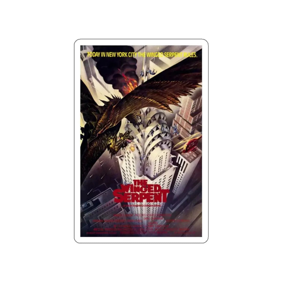 Q THE WINGED SERPENT (2) 1982 Movie Poster STICKER Vinyl Die-Cut Decal - The Sticker Space