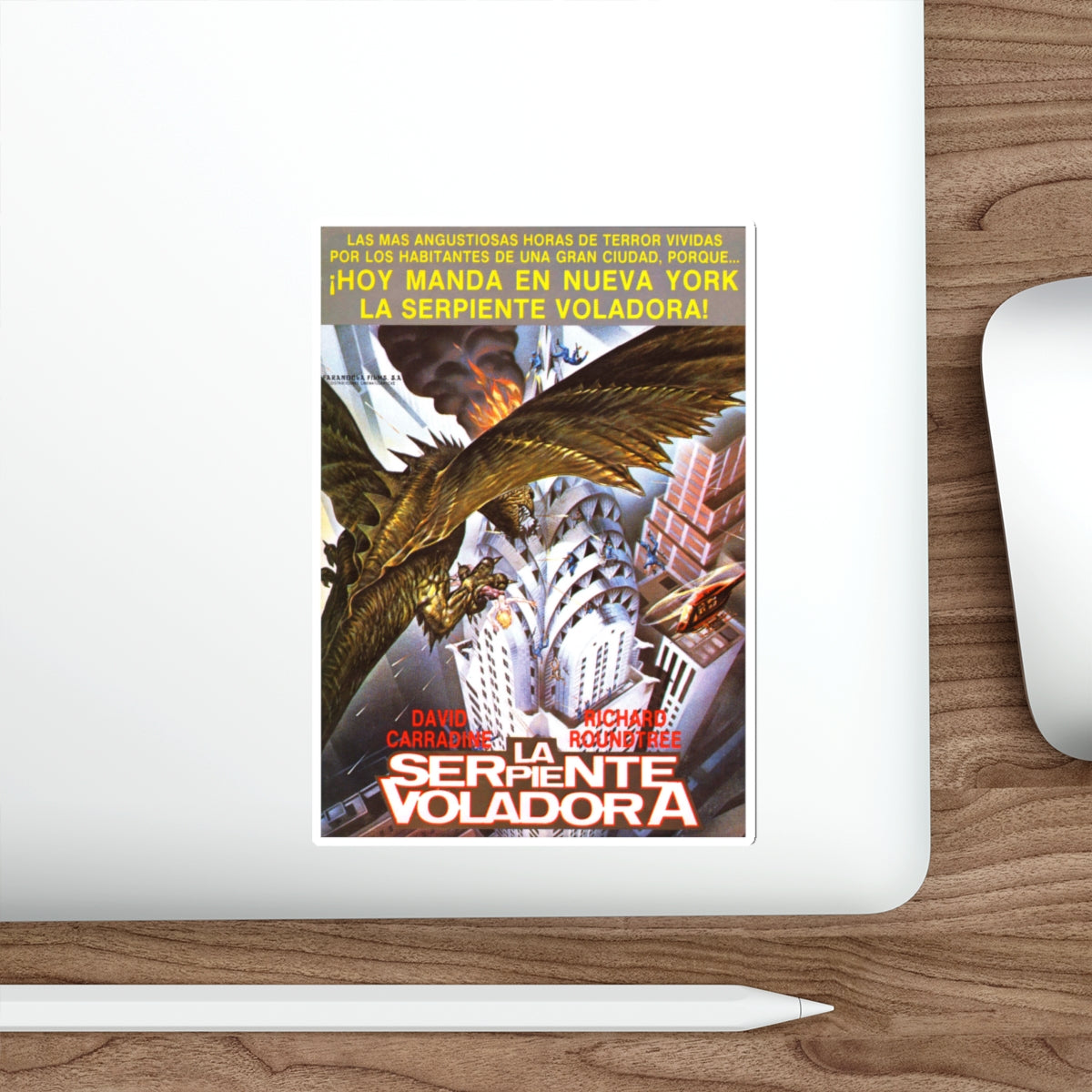 Q THE WINGED SERPENT (SPANISH) 1982 Movie Poster STICKER Vinyl Die-Cut Decal-The Sticker Space