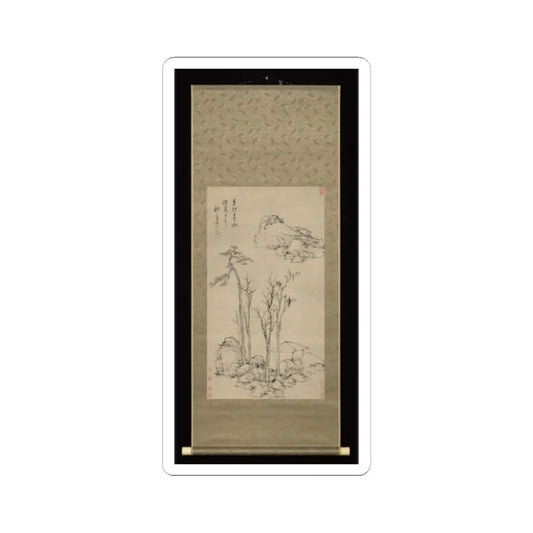 Qi Zhijia - Landscape after Ni Zan - dated 1651 v2 - STICKER Vinyl Kiss-Cut Decal