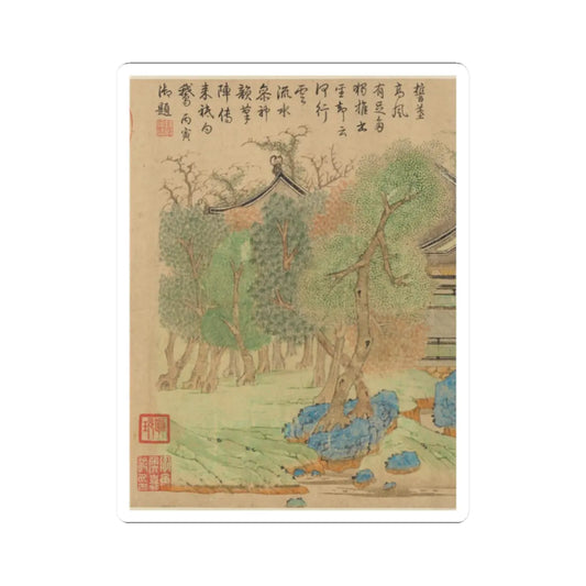 Qian Xuan - Wang Xizhi watching geese - ca. 1295 v19 - STICKER Vinyl Kiss-Cut Decal