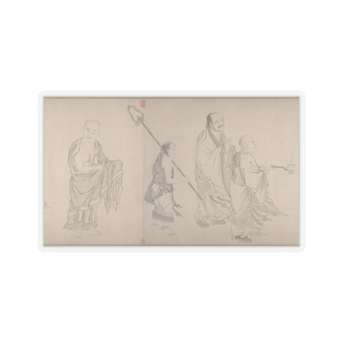 Qiu Ying - The Sixteen Luohans - 16th or 17th century v1 - STICKER Vinyl Kiss-Cut Decal