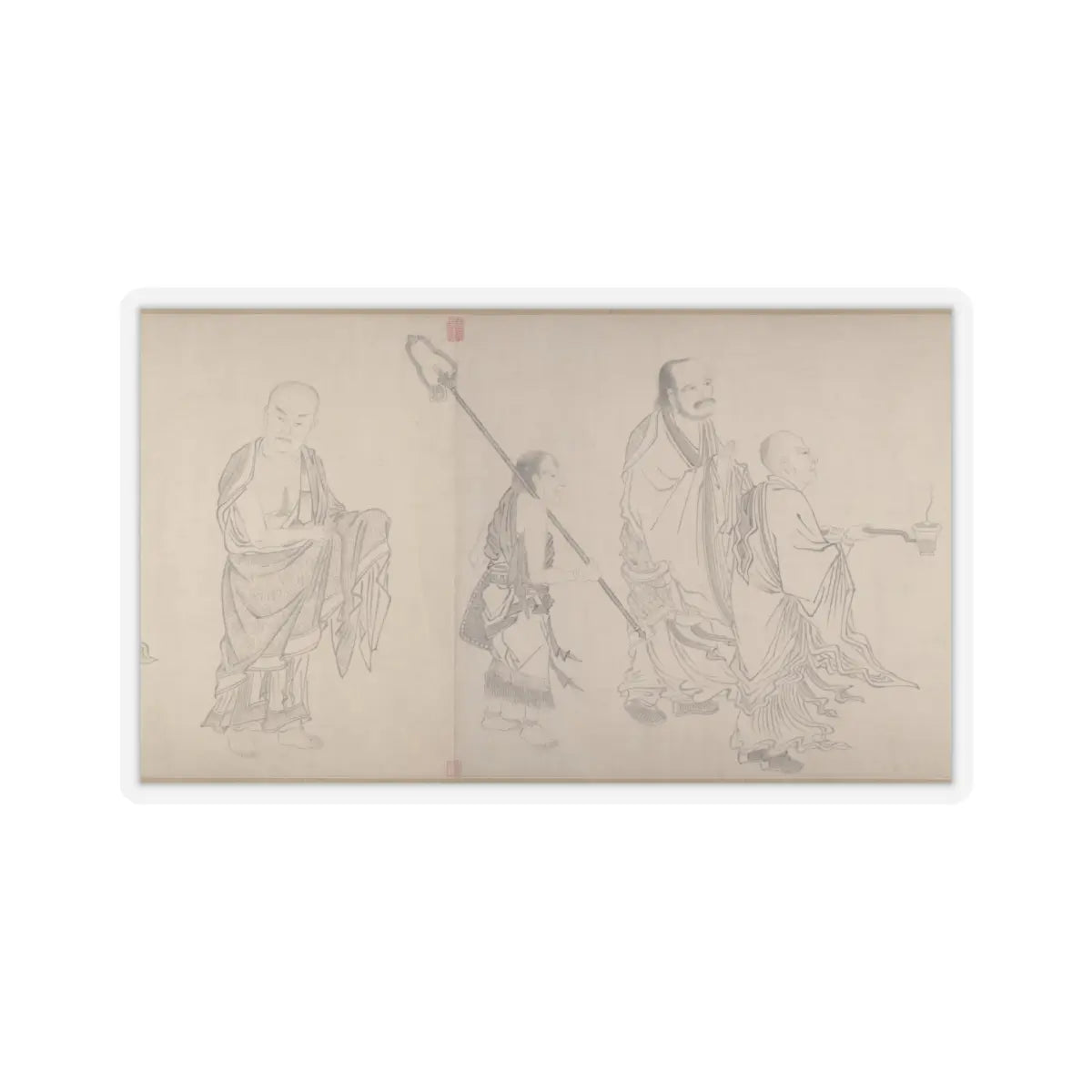 Qiu Ying - The Sixteen Luohans - 16th or 17th century v1 - STICKER Vinyl Kiss-Cut Decal
