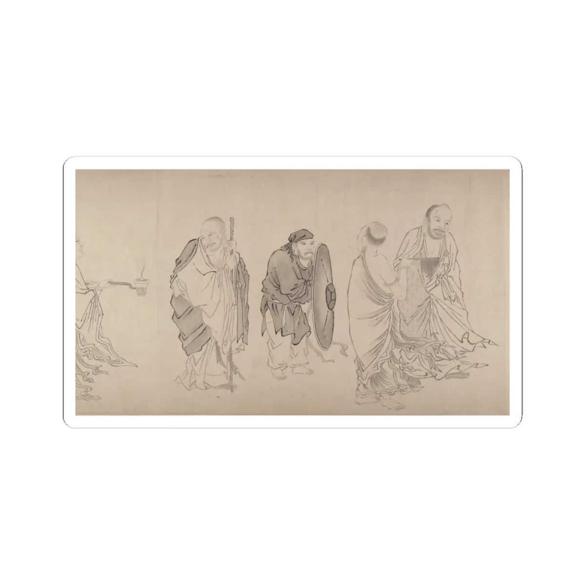 Qiu Ying - The Sixteen Luohans - 16th or 17th century v10 - STICKER Vinyl Kiss-Cut Decal