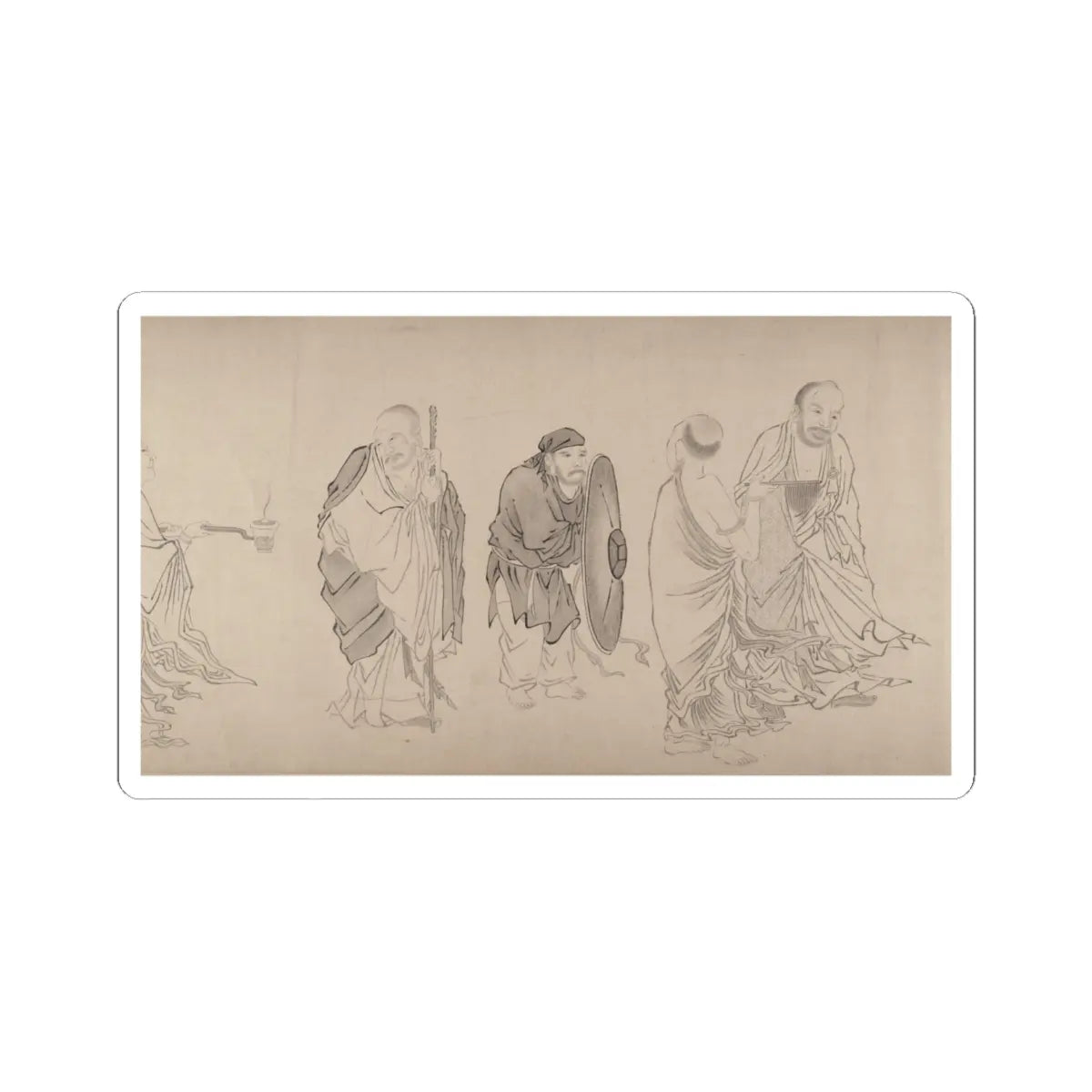 Qiu Ying - The Sixteen Luohans - 16th or 17th century v10 - STICKER Vinyl Kiss-Cut Decal
