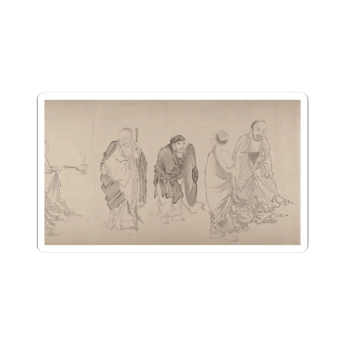 Qiu Ying - The Sixteen Luohans - 16th or 17th century v10 - STICKER Vinyl Kiss-Cut Decal