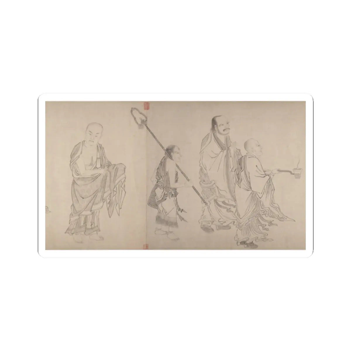 Qiu Ying - The Sixteen Luohans - 16th or 17th century v11 - STICKER Vinyl Kiss-Cut Decal
