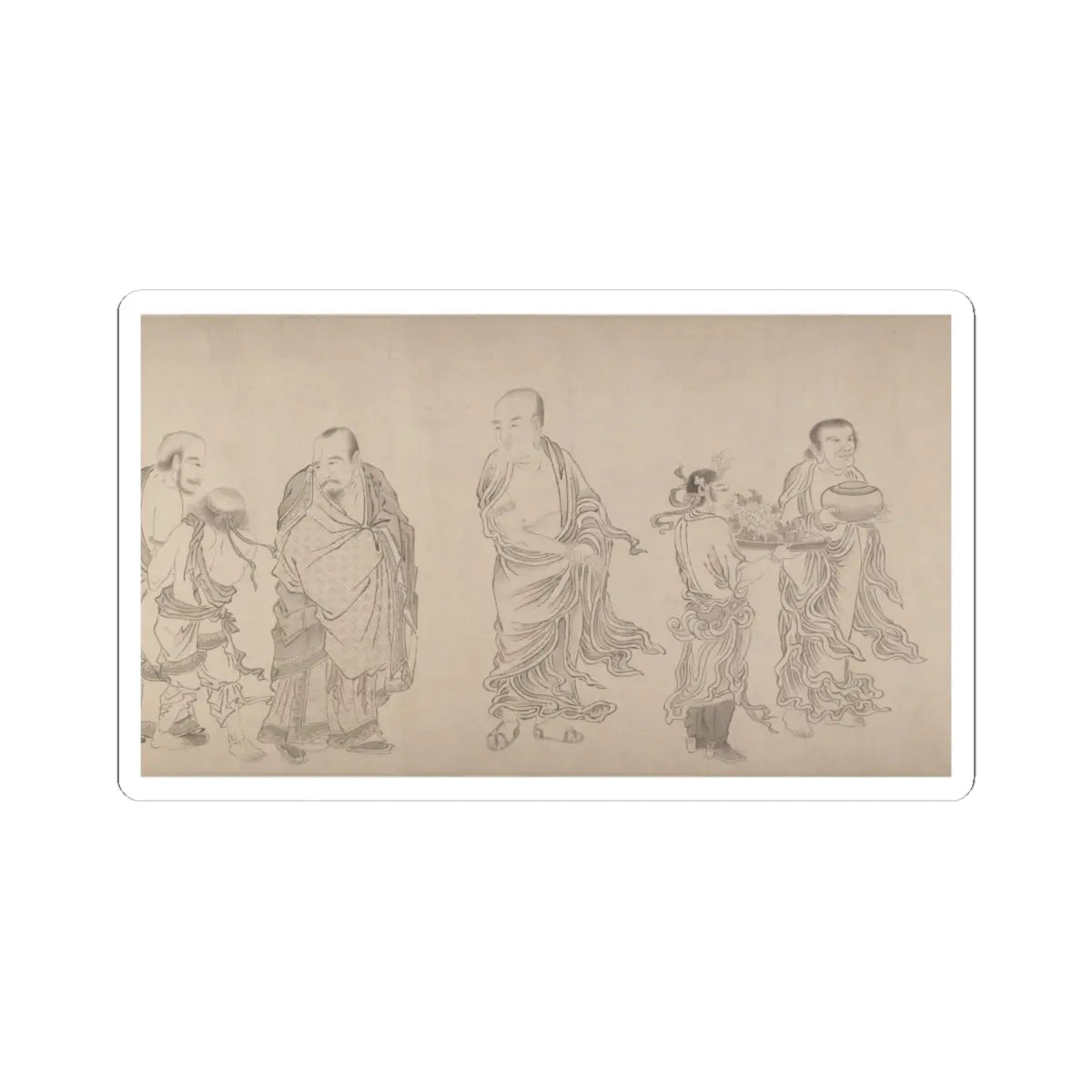 Qiu Ying - The Sixteen Luohans - 16th or 17th century v12 - STICKER Vinyl Kiss-Cut Decal