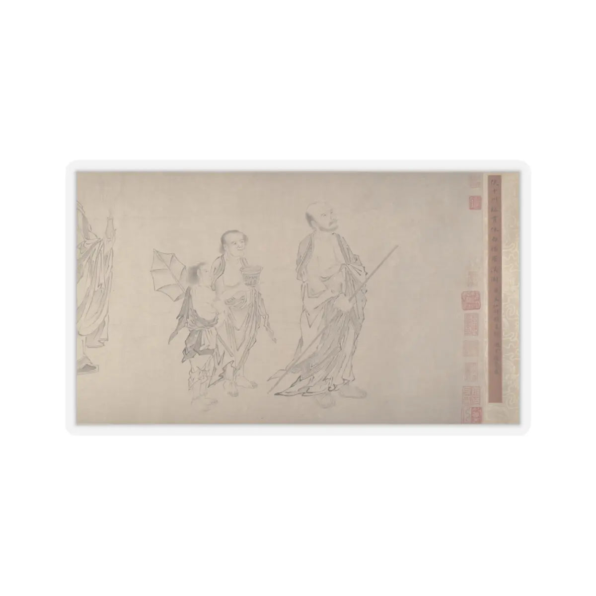 Qiu Ying - The Sixteen Luohans - 16th or 17th century v6 - STICKER Vinyl Kiss-Cut Decal