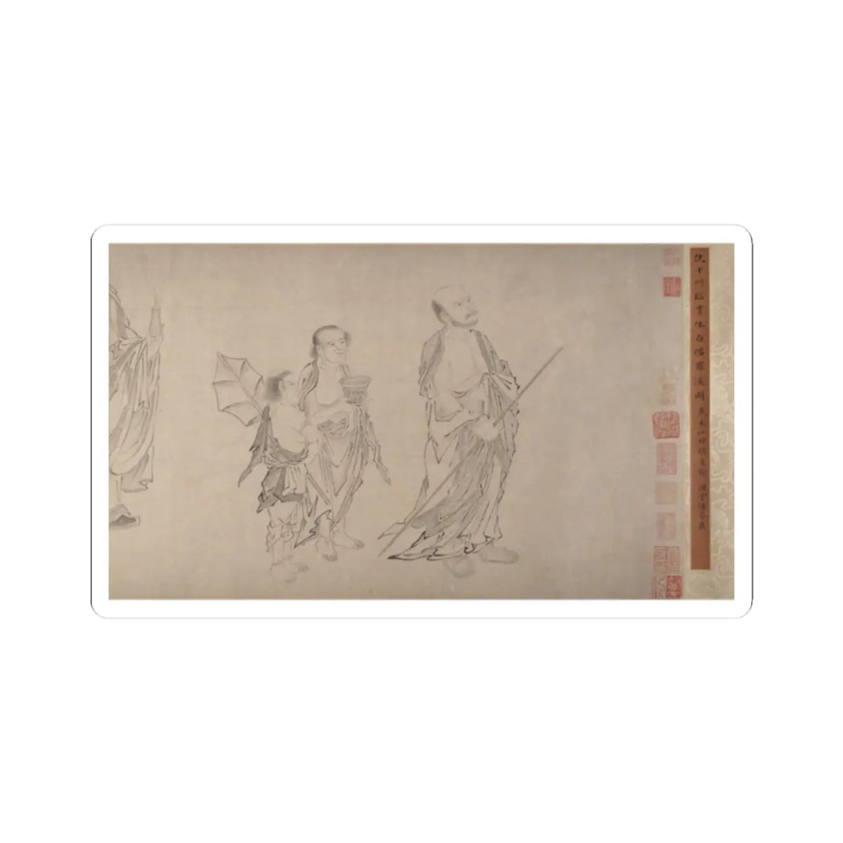 Qiu Ying - The Sixteen Luohans - 16th or 17th century v6 - STICKER Vinyl Kiss-Cut Decal