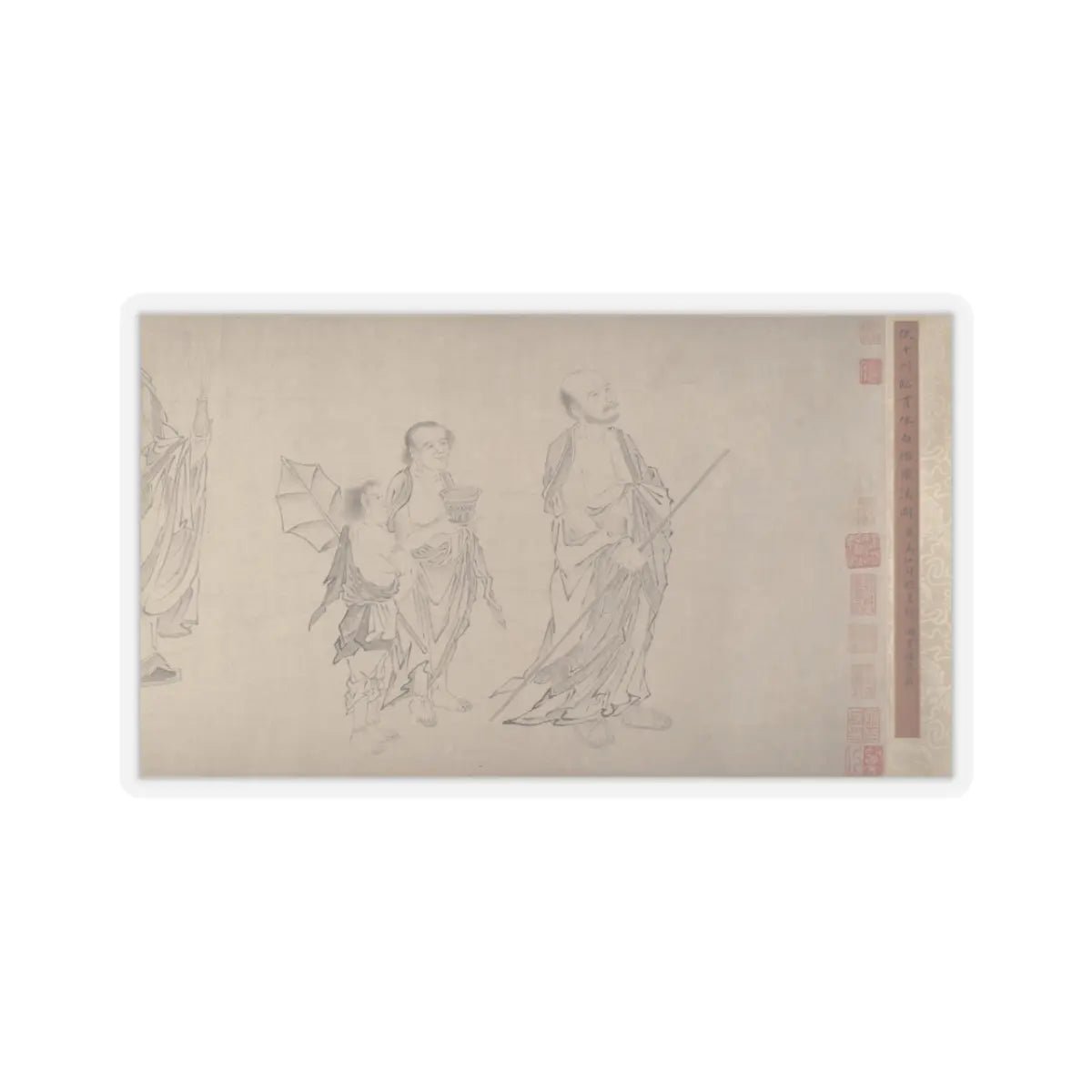 Qiu Ying - The Sixteen Luohans - 16th or 17th century v6 - STICKER Vinyl Kiss-Cut Decal