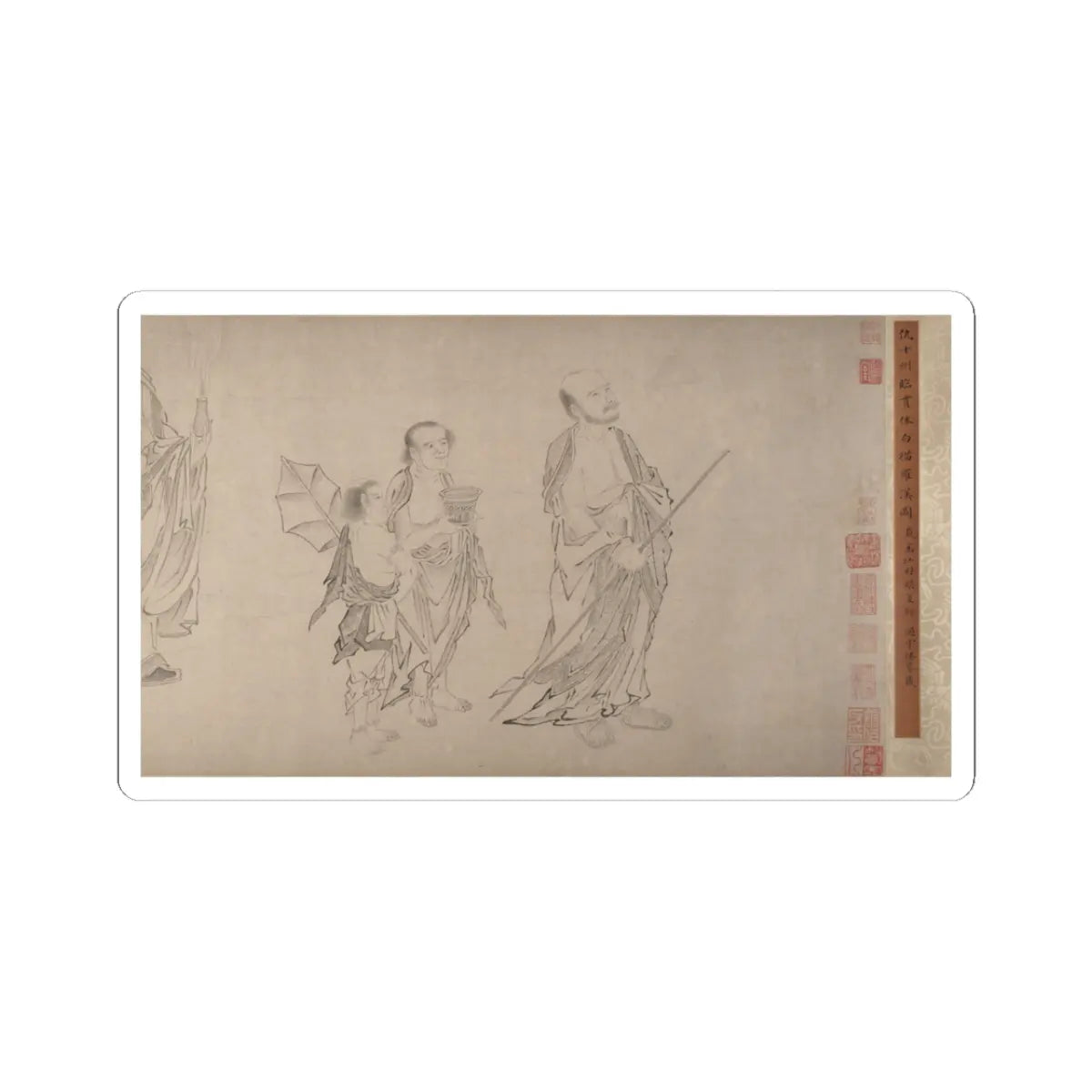 Qiu Ying - The Sixteen Luohans - 16th or 17th century v6 - STICKER Vinyl Kiss-Cut Decal