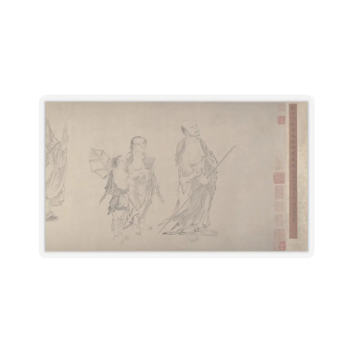 Qiu Ying - The Sixteen Luohans - 16th or 17th century v6 - STICKER Vinyl Kiss-Cut Decal