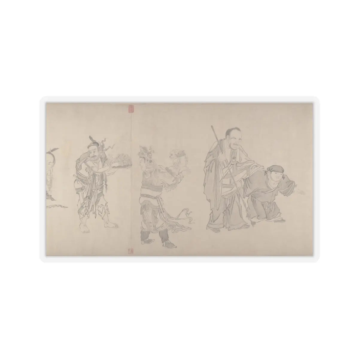 Qiu Ying - The Sixteen Luohans - 16th or 17th century v8 - STICKER Vinyl Kiss-Cut Decal
