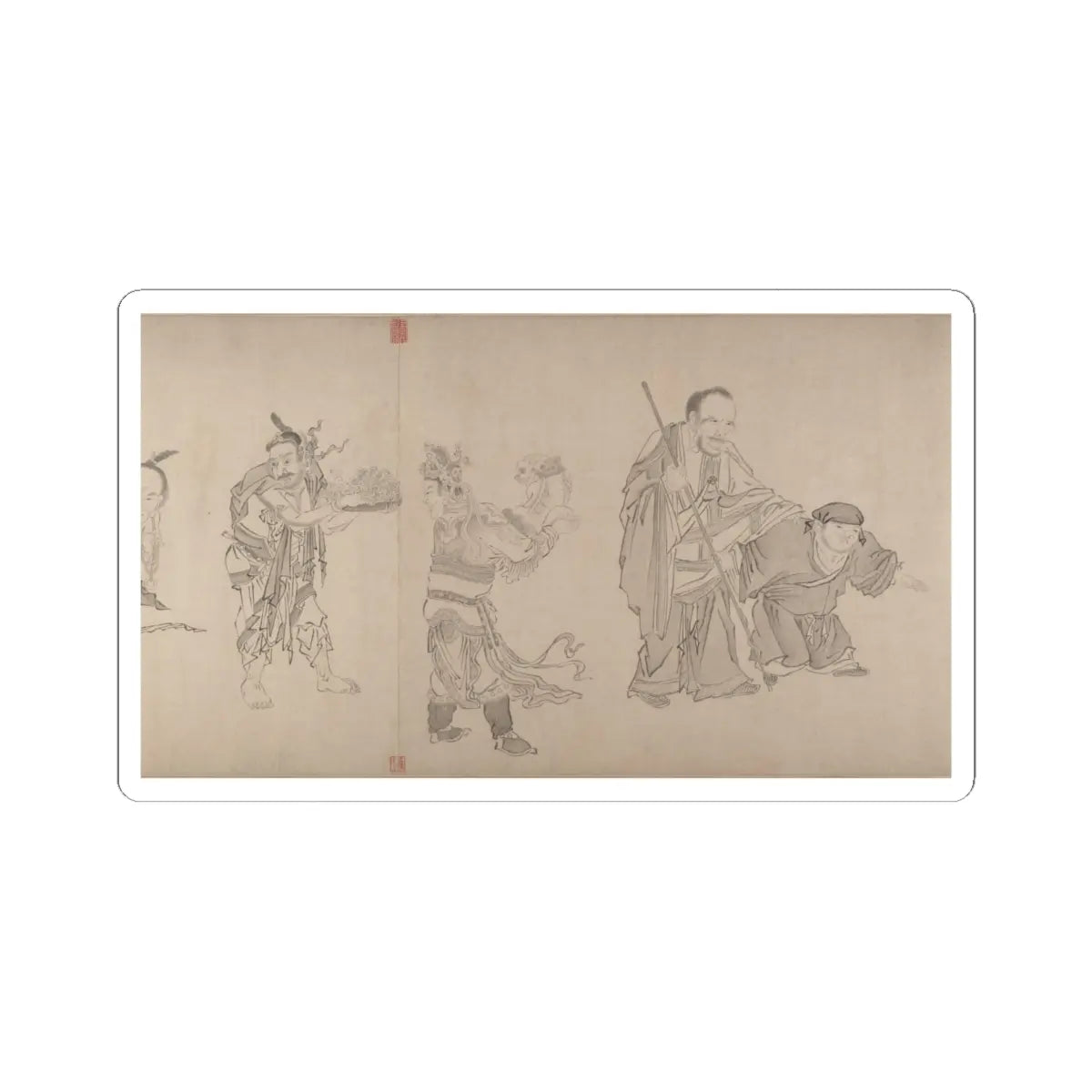 Qiu Ying - The Sixteen Luohans - 16th or 17th century v8 - STICKER Vinyl Kiss-Cut Decal