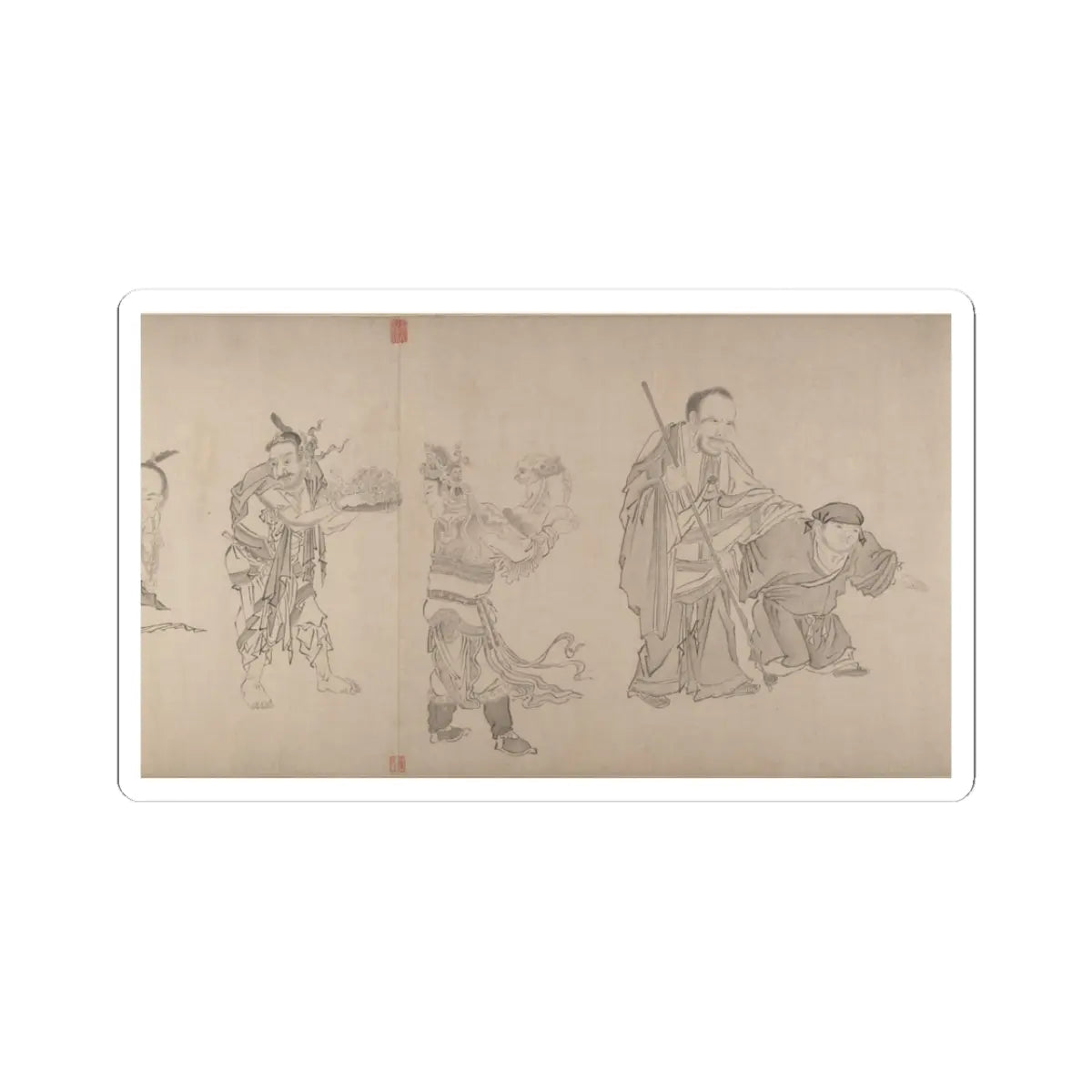 Qiu Ying - The Sixteen Luohans - 16th or 17th century v8 - STICKER Vinyl Kiss-Cut Decal