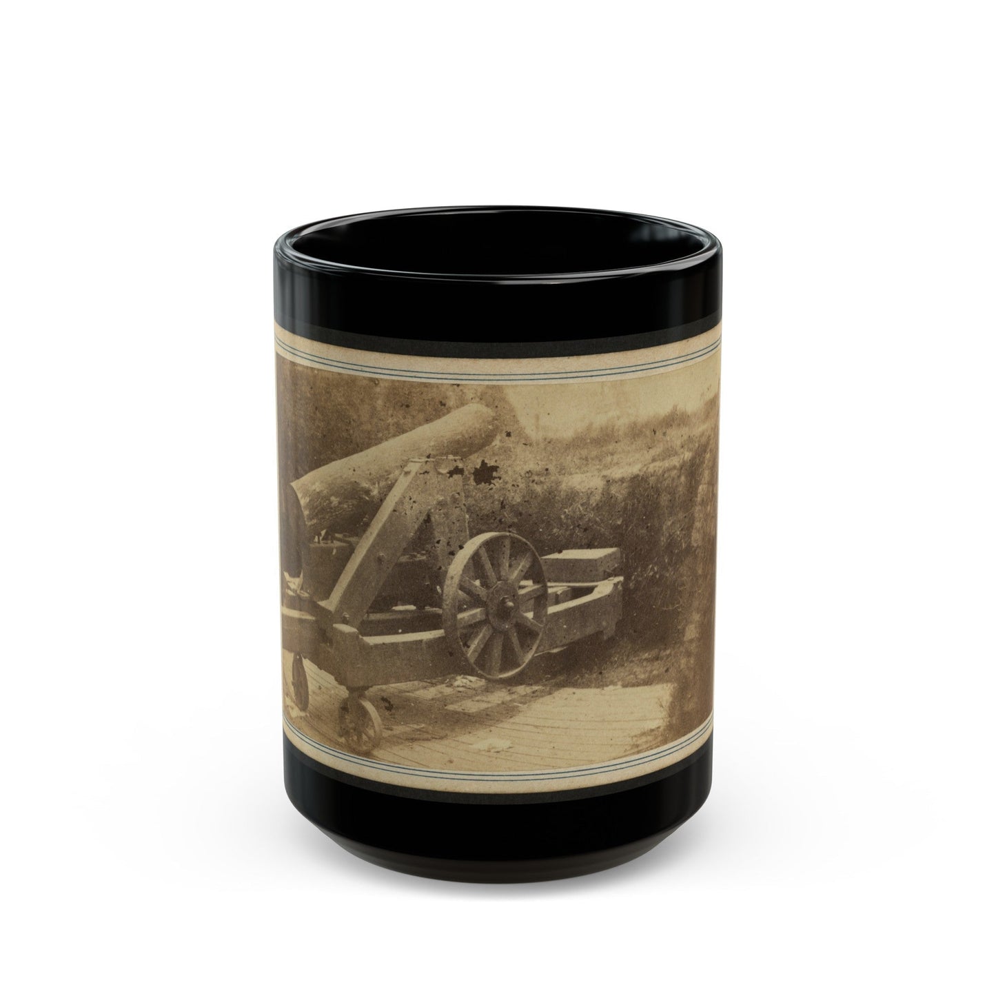 Quaker Gun Mounted On Bluff Of Port Hudson, La. (U.S. Civil War) Black Coffee Mug-15oz-The Sticker Space