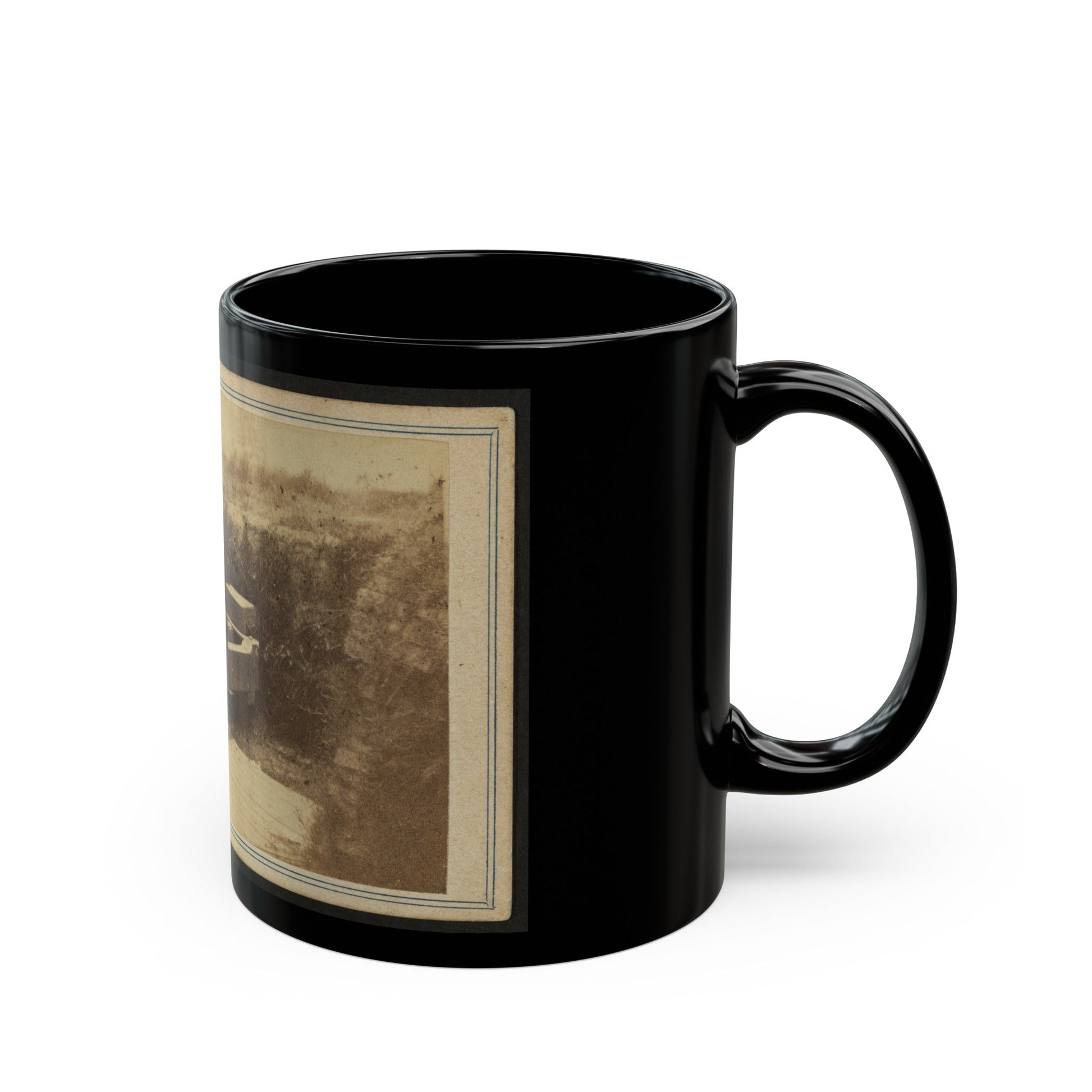 Quaker Gun Mounted On Bluff Of Port Hudson, La. (U.S. Civil War) Black Coffee Mug-The Sticker Space