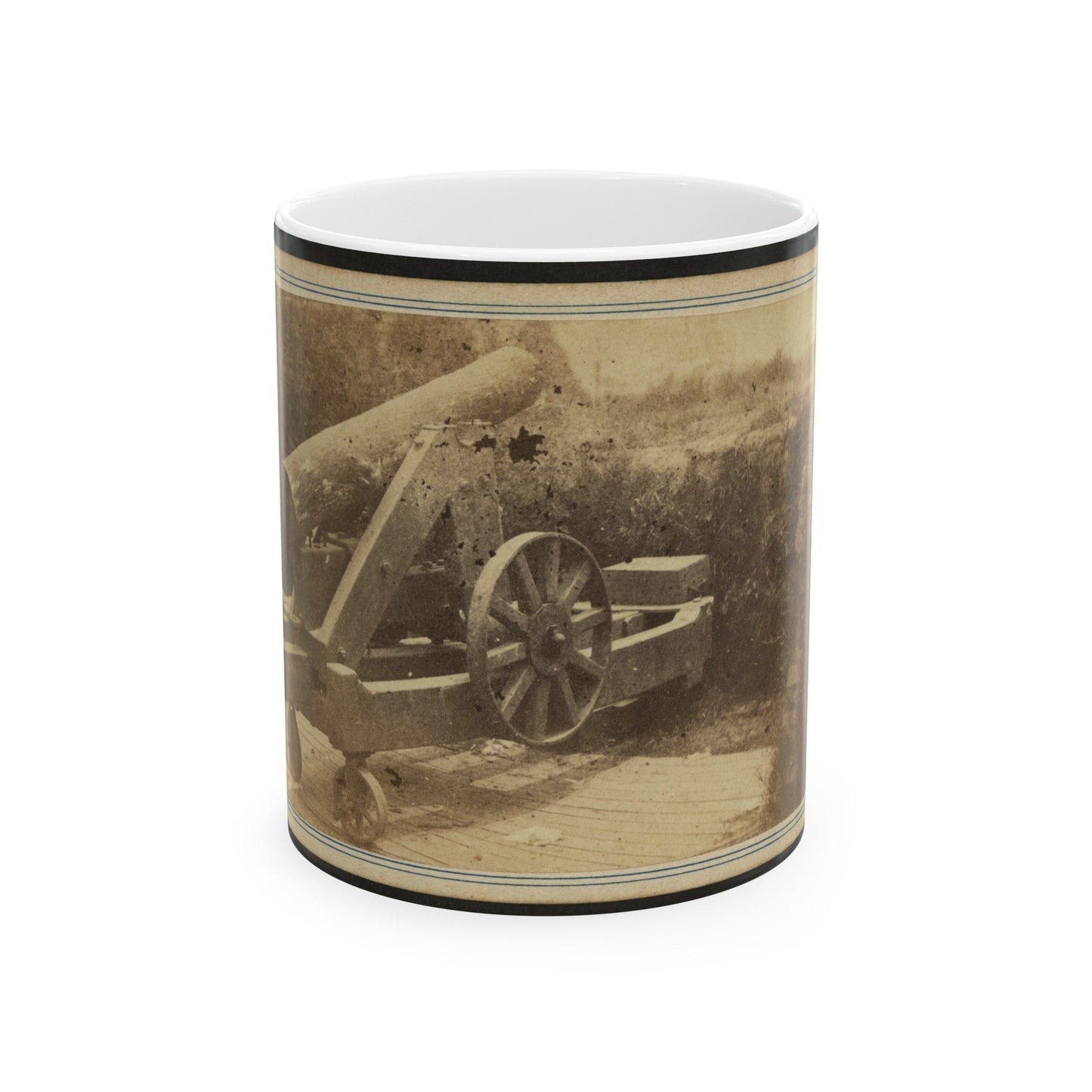 Quaker Gun Mounted On Bluff Of Port Hudson, La. (U.S. Civil War) White Coffee Mug-11oz-The Sticker Space