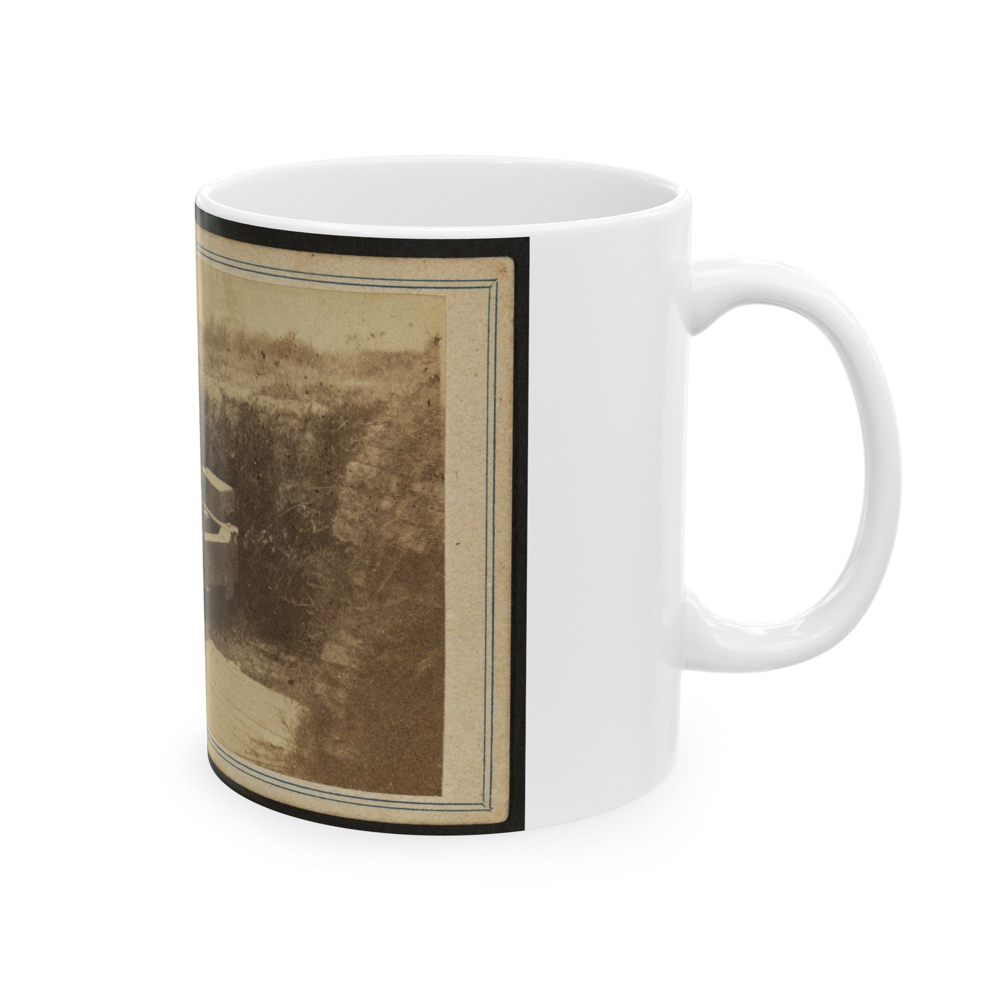 Quaker Gun Mounted On Bluff Of Port Hudson, La. (U.S. Civil War) White Coffee Mug-The Sticker Space