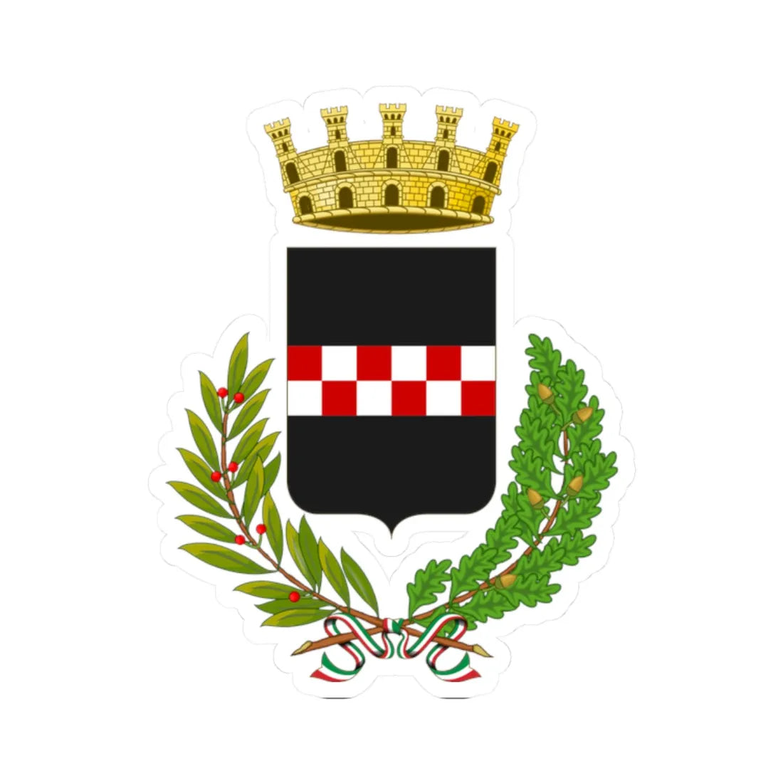 Quarrata-Stemma (Italy) (Coat of Arms) STICKER Vinyl Kiss-Cut Decal 2 Inch White - The Sticker Space